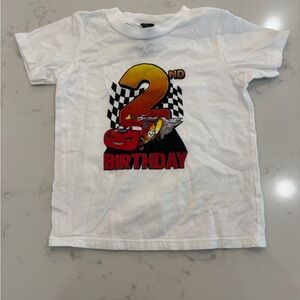 DISNEY CARS 3T Kids White 2nd Birthday T-Shirt